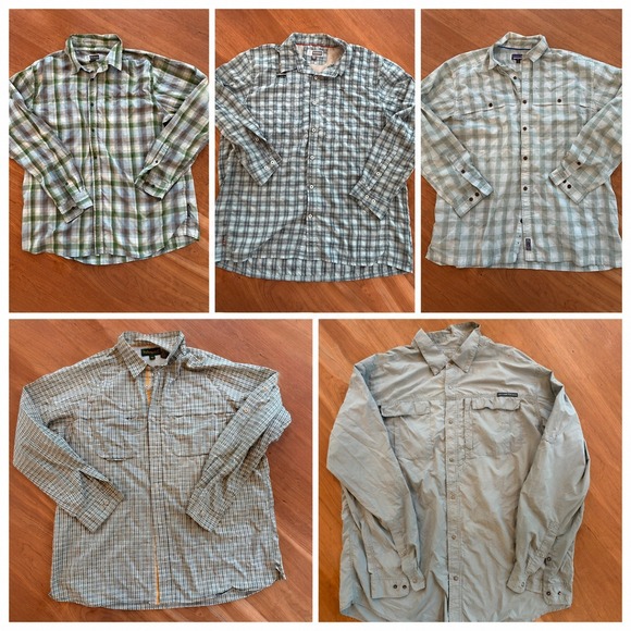 Patagonia Timberland Simms ExOfficio Other - Lot of 5 Men's XXL Outdoor Fishing Hunting Hiking Shirts Patagonia Simms